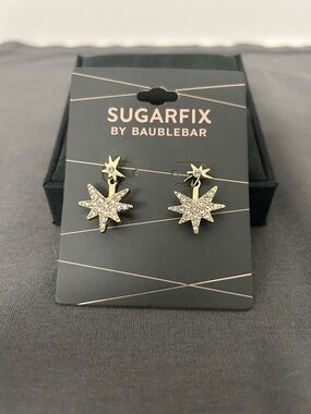Sugarfix by BaubleBar Gold Starburst Crystal Drop Earrings